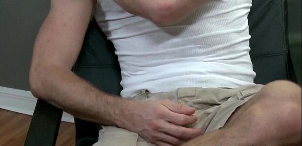  Gay ginger hunk with a cockring jerking off